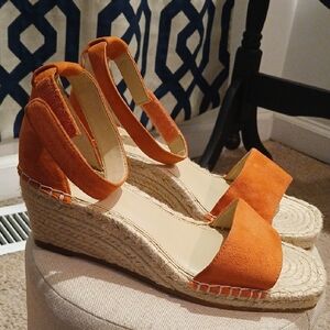 Vince Camuto Orange Espadrille Wedge Sandals